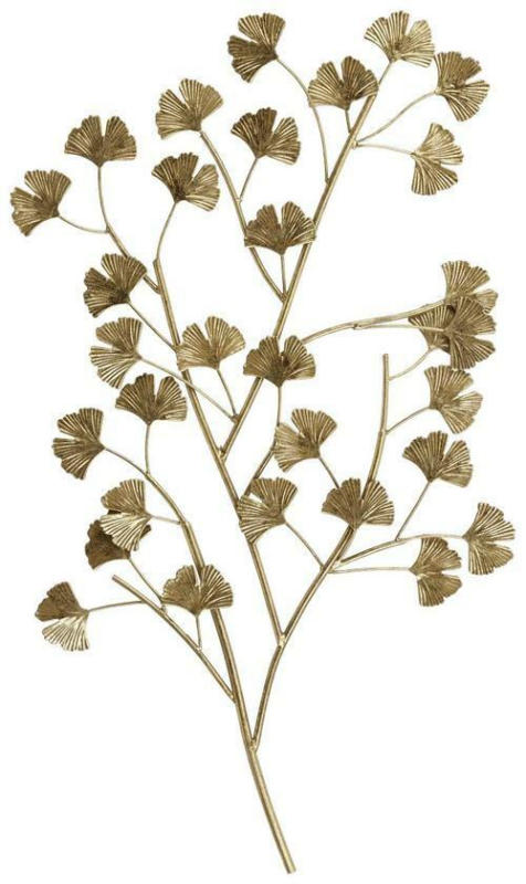 Wanddeko Ginkgo aus Eisen in Gold