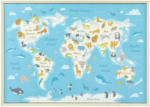 mömax Unterwart - Ihr Trendmöbelhaus im Burgenland Bild World Map Animal Multicolor ca. 50x70x3,5 cm