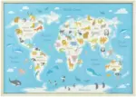 mömax Dornbirn - Ihr Trendmöbelhaus in Dornbirn Bild World Map Animal Multicolor ca. 50x70x3,5 cm