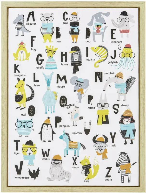 Bild World Map Animal Multicolor ca. 45x60x2,7 cm