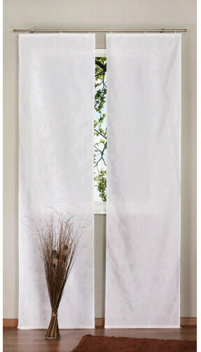 Schiebevorhang Tulip Flock, weiß, ca. 60 x 245 cm