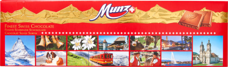 Munz Schweizer Schokolade, assortiert, 4 x 300 g