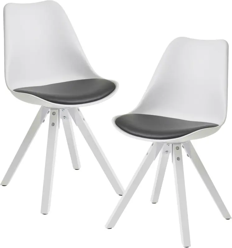 Stuhl-Set 'Wohnling', grau/weiß