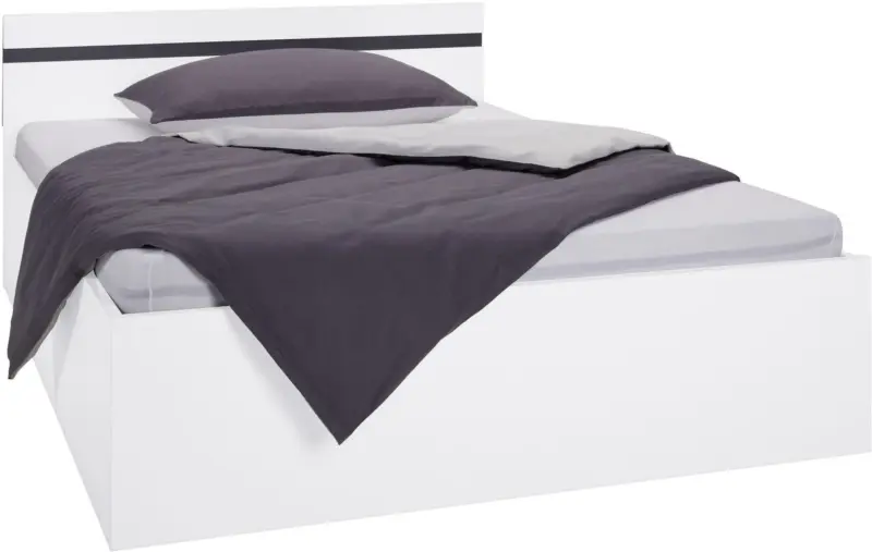 Bett in Weiß mit Bettkasten