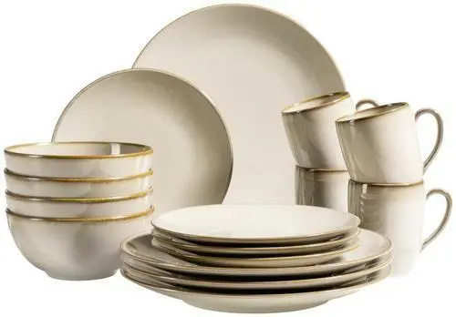 Kombiservice Ossia aus Steinzeug, 16-teilig
