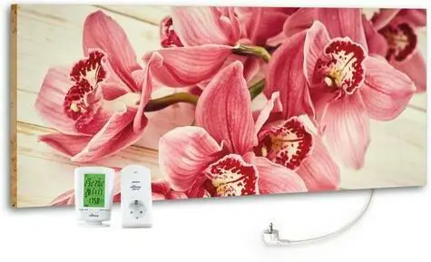 Infrarot-Heizpaneel Pink Orchidee m. Thermostat