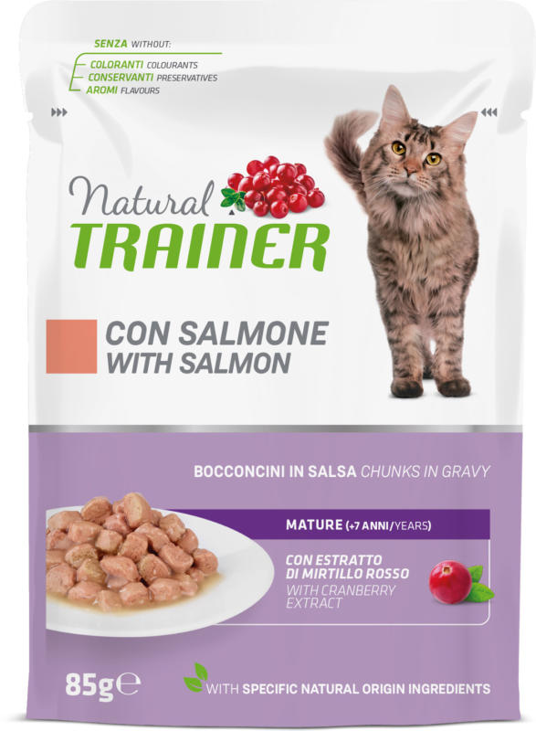 Trainer Nourriture humide Mature Saumon 12x85g sachet