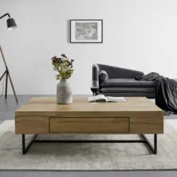 Couchtisch 'Davide', ca. 130x80 cm, aus Eiche, massiv