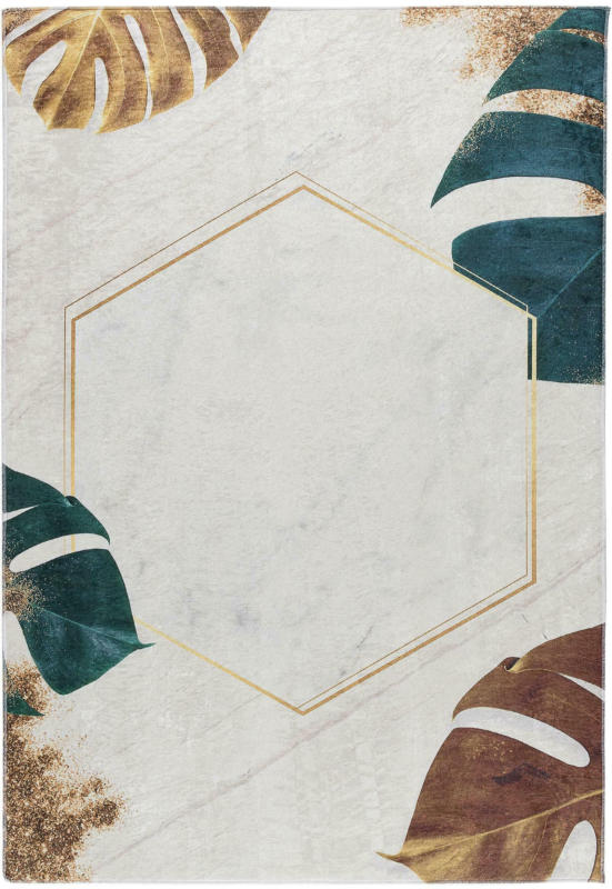 Webteppich Leaves in Beige ca. 120x170cm
