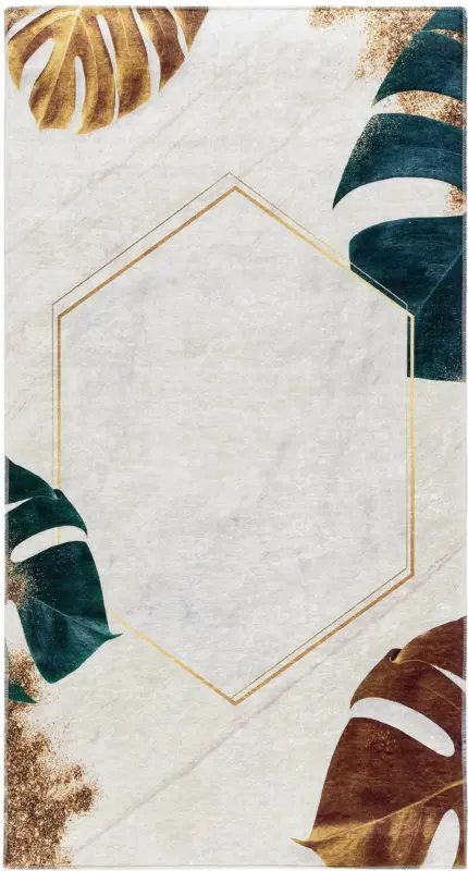 Webteppich Leaves in Beige ca. 80x300cm