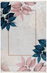 Webteppich Floral Rose in Beige ca. 160x230cm