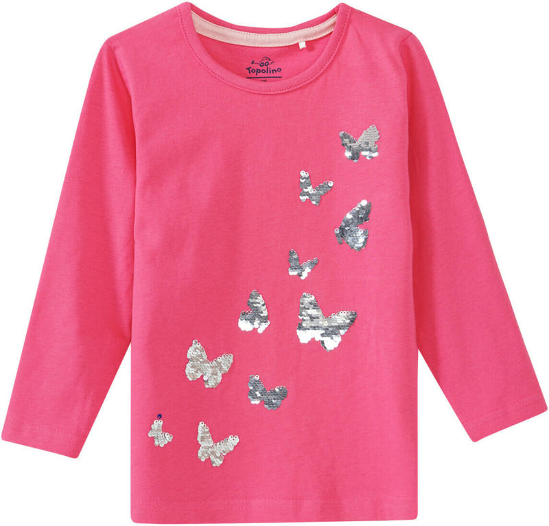 Mädchen Langarmshirt mit Wendepailletten