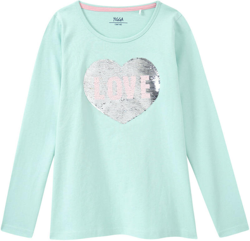 Mädchen Langarmshirt mit Wendepailletten