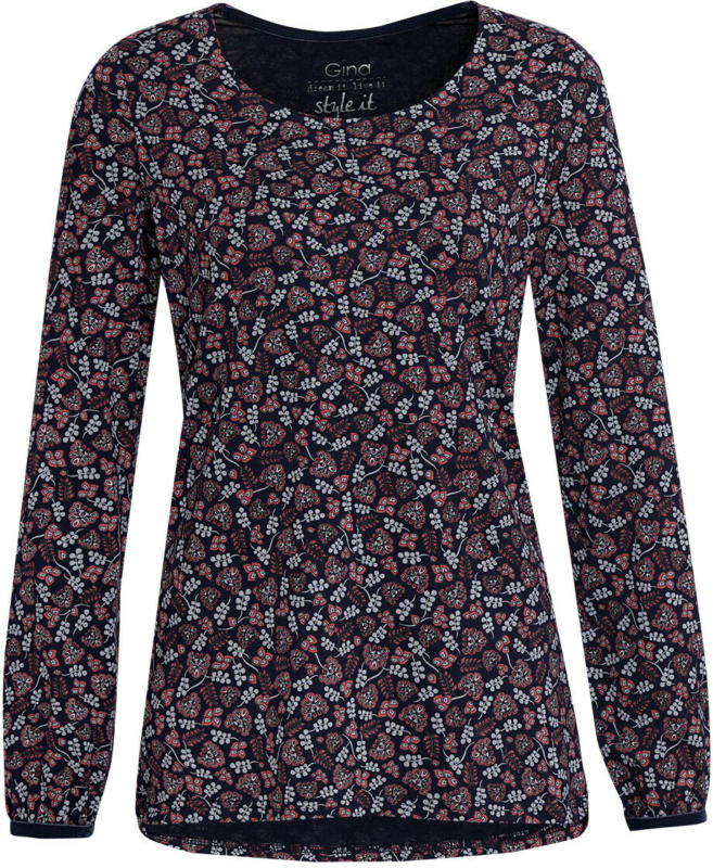 Damen Langarmshirt mit Blumen-Print