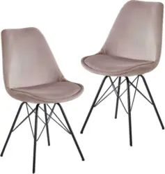 Esszimmerstuhl 'WL6.179' , 2 - er Set , samtrosa