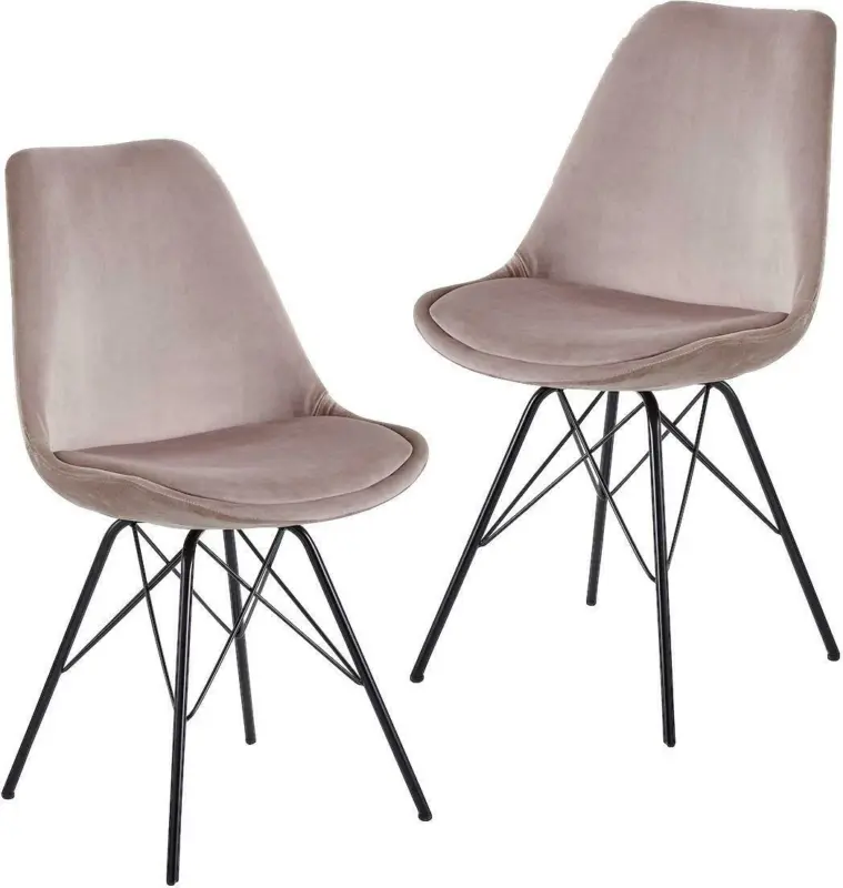 Esszimmerstuhl 'WL6.179' , 2 - er Set , samtrosa