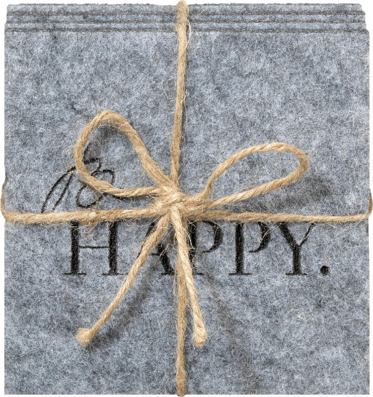 Dekorieren & Einrichten Filzuntersetzer 'Be happy'