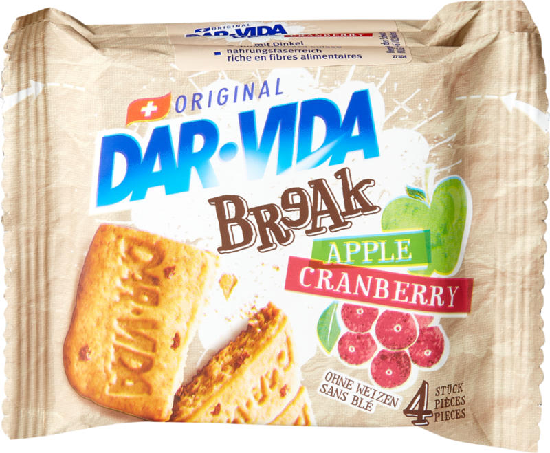 Dar-Vida BReAk Cranberry & Apple , 3 x 132 g