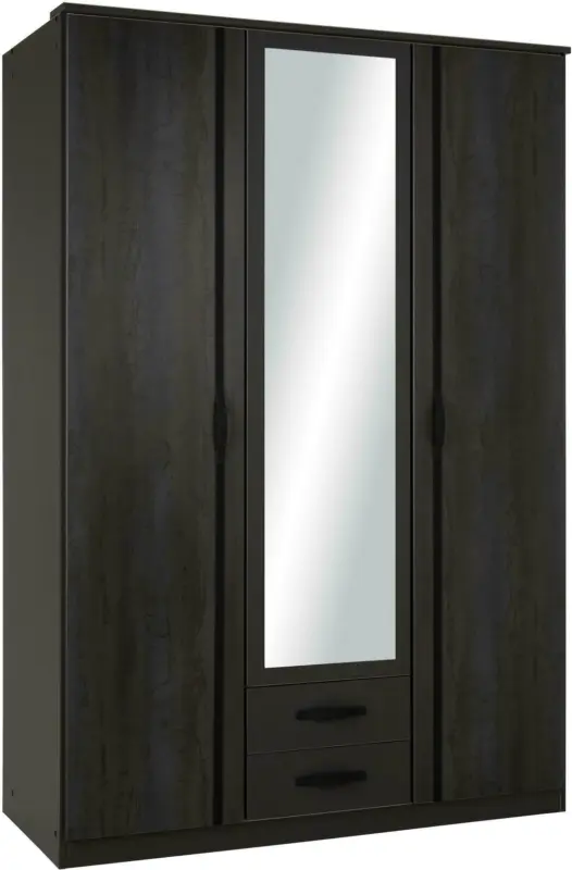 Drehtürenschrank in Graphitfarben/Schwarz