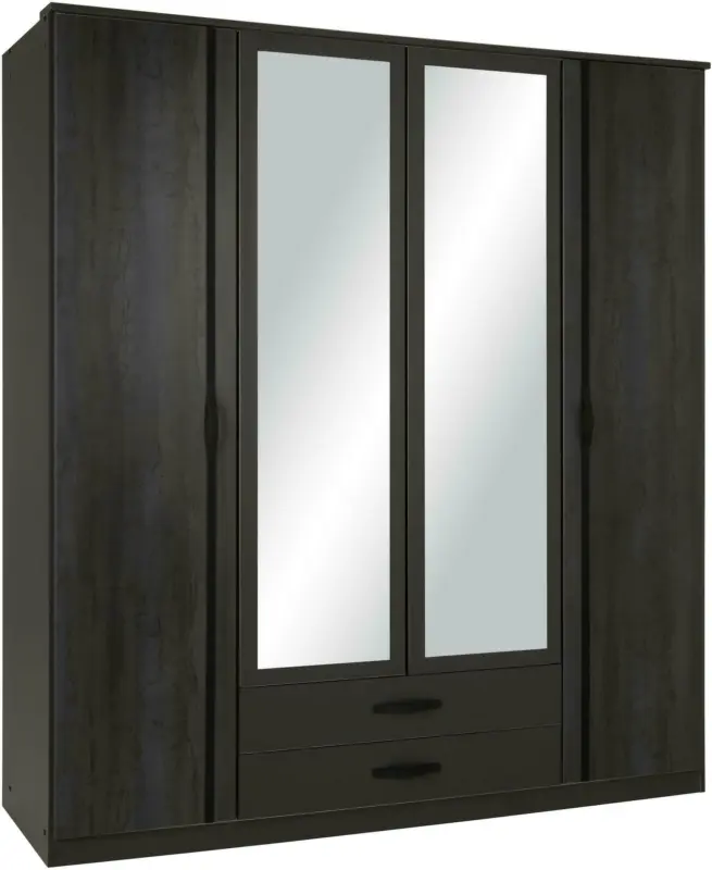 Drehtürenschrank in Graphitfarben/Schwarz