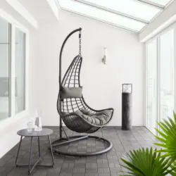 Hängesessel Caitlin in Dunkelgrau mit Auflage