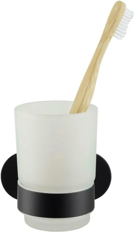 Zahnputzbecher aus Metall in Schwarz