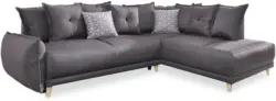Eckschlafsofa in Dunkelgrau ´LAZY LUKKA´