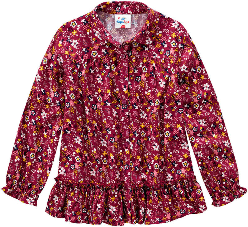 Mädchen Bluse mit Blumen-Print