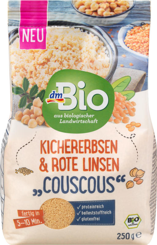 dmBio Couscous, Kichererbsen & Rote Linsen
