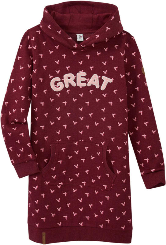 Mädchen Sweatkleid mit Kapuze