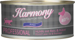 Harmony Cat Professional Nassfutter Kitten Poulet, Riz & Fromage 24x75g