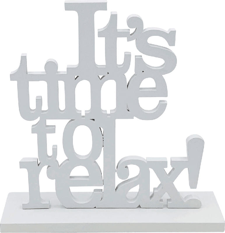 Dekorieren & Einrichten Holzschriftzug "It`s time to relax" weiß