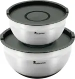 mömax Schüsselset Foodies in Silberfarben/Schwarz