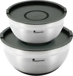 Schüsselset Foodies in Silberfarben/Schwarz