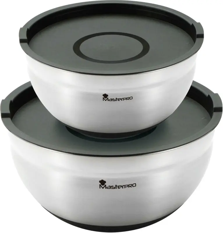 Schüsselset Foodies in Silberfarben/Schwarz