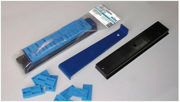 Verlege-Set: Zugeisen, PVC-Schlagklotz, PVC-Abstandhalter