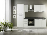 Möbelix Küchenzeile Belluna mit Geräten 255 cm Weiß Dekor Elegant