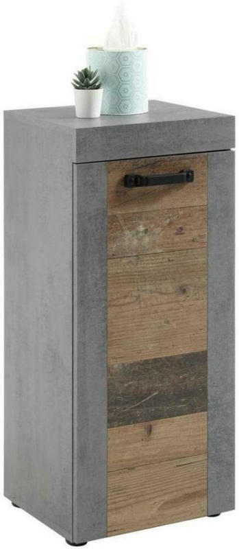 Midischrank mit Drehtür Indiana B: 36 cm Anthrazit/Eiche Dekor