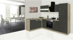 Einbauküche Eckküche Möbelix Economy mit Geräten 172x280 cm Grau/Eiche Dekor