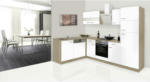 Möbelix Einbauküche Eckküche Möbelix Economy mit Geräten 172x280 cm Weiß/Eiche Dekor