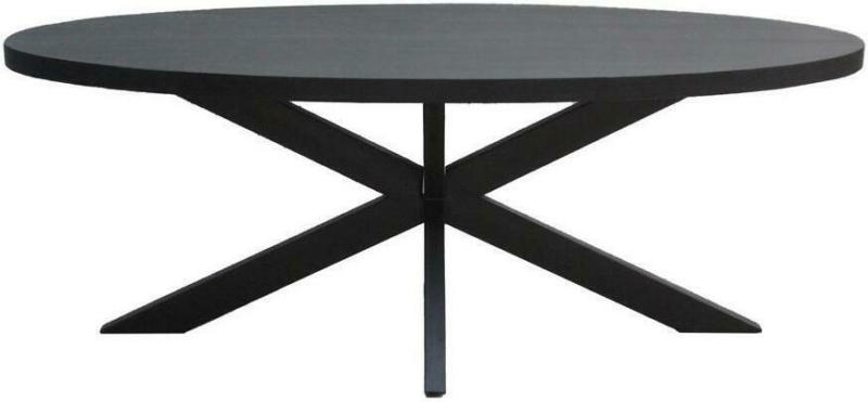 Esstisch mit Echtholz-Platte Oval Dt-Kala 210x100cm Schwarz