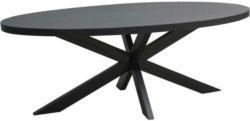 Esstisch mit Echtholz-Platte Oval Dt-Kala 240x110cm Schwarz