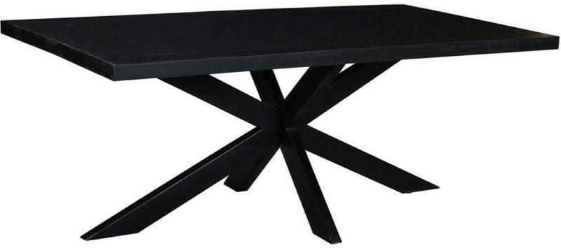 Esstisch mit Echtholz-Platte Dt-Kala 200x100cm Schwarz