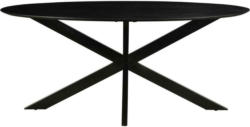 Esstisch mit Echtholz-Platte Oval Dt-Oslo 180x90 cm Schwarz