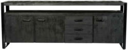 Sideboard Massiv Mit 3 Laden 220 cm Sid-Norris Schwarz