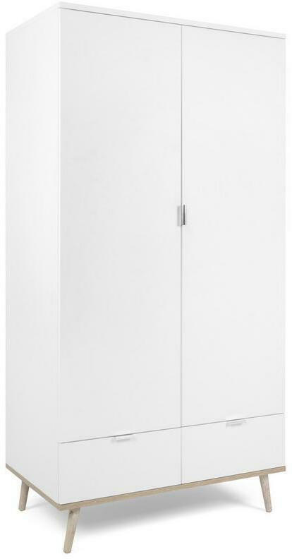 Drehtürenschrank + Schubladen B: 90 cm Göteburg 61, Weiß