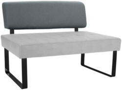 Sitzbank mit Lehne Gepolstert Grau/Silber Kakan B: 120 cm