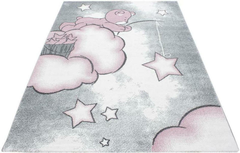 Kinderteppich Bär Grau/Weiß/Pink Kids 160x230 cm