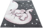Möbelix Kinderteppich Elefant Grau/Weiß/Pink Kids 160x230 cm