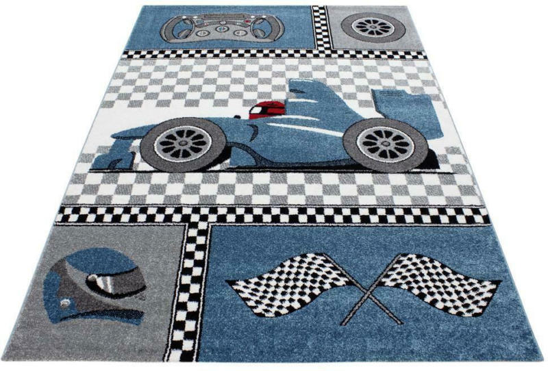 Kinderteppich Fahrzeug Blau Kids 160x230 cm